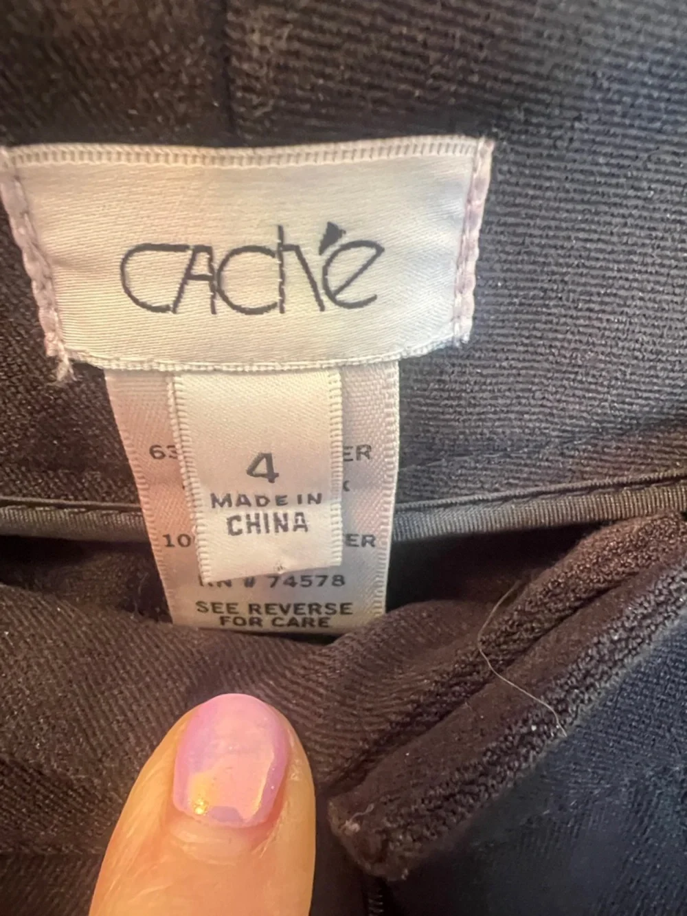 Cache Black Pants with Branded Waist Tag - Picture 2 of 4